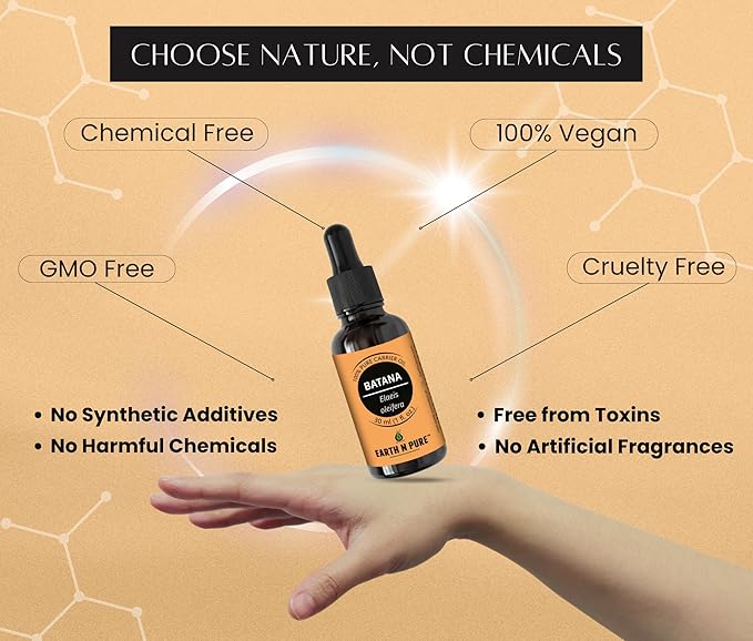 Earth N Pure Batana Oil 100% Natural and Therapeutic Grade for Hair Growth and Healthy Skin 100 ML