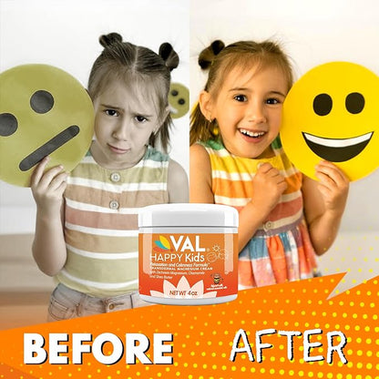 VAL Magnesium Cream for Kids | Relaxation for Daytime & Bedtime Routine | Gentle Zechstein Magnesium Chloride | Calm & Mood Support | with Chamomile, Shea Butter & Essential Oils | USA Made | 4oz