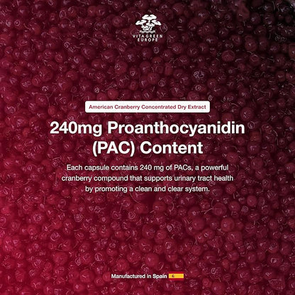 Cysticlean Cranberry PAC Supplement – 240 mg PAC, Sugar-Free – Urinary Tract Infection Support – Most Effective Cranberry Pills for Cystitis & Interstitial Cystitis Relief