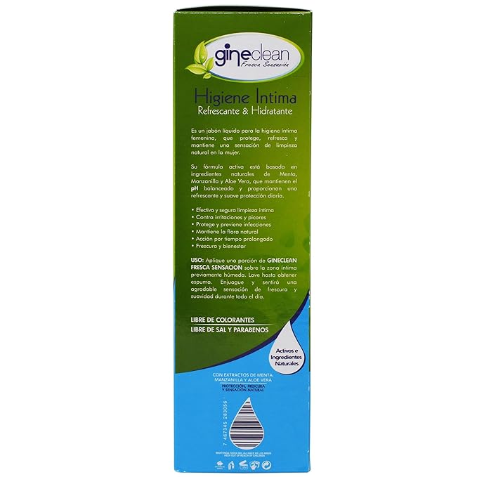 BOE Gineclean Feminine Wash 16 oz, Natural Intimate Cleanser with Mint, Chamomile & Aloe Vera – pH Balanced, Refreshing & Moisturizing - Paraben-Free, Dye-Free, Salt-Free - Daily Hygiene for Women