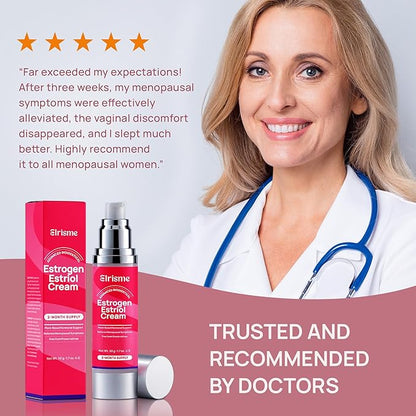Estriol Cream for Women Menopause Relief: Natural Bioidentical Estrogen Cream, Hormone Balance, Perimenopause Support - Vaginal Health, Vulva Itch, Hot Flashes, Night Sweats, 50ml