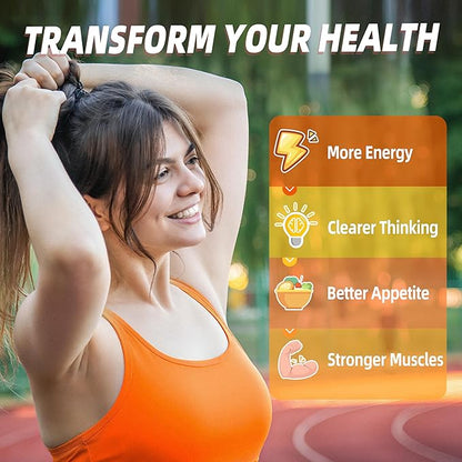 Vitamin B1 Gummies 100mg for Adults & Kids, Thiamine B1 Supplement with 600mg Calcium, Nervous System Supports & Boost Energy, Orange Flavor, Non GMO, Vegan, 120 Chewable Gummies