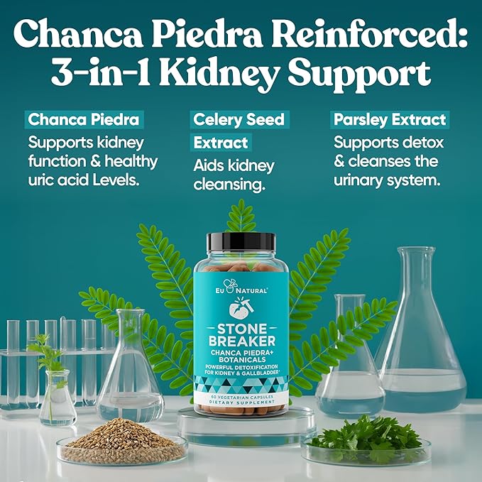 Chanca Piedra Stone Breaker - The Original Stone Breaking Formula with Celery Seed & Parsley - Supports Kidney, Gallbladder & Urinary Tract Cleansing to Help Flush Impurities - 120 Vegetarian Capsules