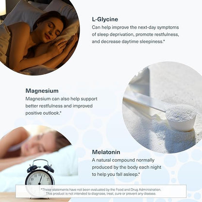 Youtheory Sleep Powder, Sleep Aid Supplement with Magnesium, Melatonin and L-Glycine, Gluten Free & Vegan, Natural Lemon-Lime Flavor, 6 Ounces - 2 Pack Bundle