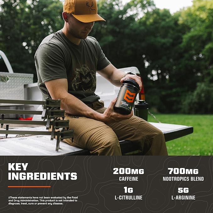 MTN OPS Ignite Sugar Free Energy Drink Powder Naturally Sweetened with Monk Fruit, 200mg Caffeine, Nootropic Blend for Energy & Focus, L Arginine & Citrulline, 45 Servings, Citrus Italian Ice