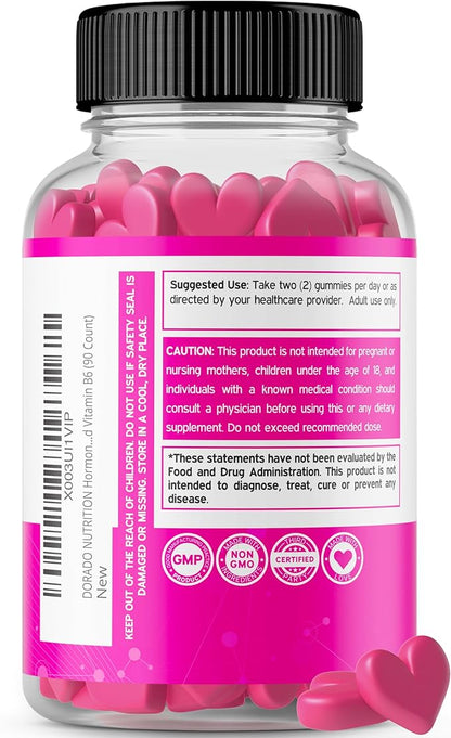 Feminine Balance For Women Gummies & PMS Gummies (90 Count) - Natural Feminine Balance for Women - Cramps, Bloating, Mood Swings, Hot Flashes - Formulated with Cranberry, Dong Quai & Chasteberry