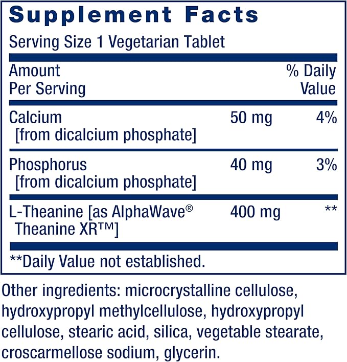 Life Extension Theanine XR™ Stress Relief – L-Theanine – Promotes a Calm Response to Daytime Stress-– Non-GMO,Gluten-Free,Vegetarian-– 30 Tablets,(Pack of 2)