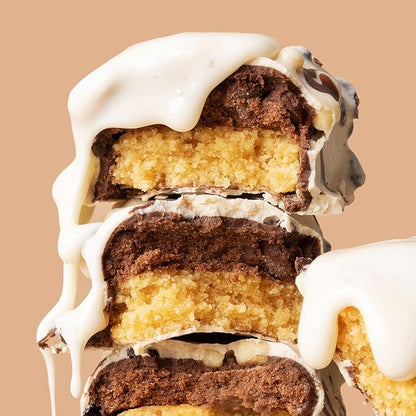 FITCRUNCH Snack Size Protein Bars, 6-Layer Baked Bar, 3g of Sugar & Soft Cake Core (18 Bars, Milk and Cookies)