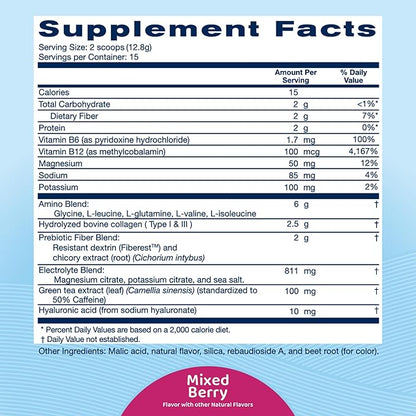 Replenza Daily Replenisher Nutritional Support Powder – Muscle Recovery, Digestive Health & Skin Elasticity Mix of Amino Acids, Prebiotics and Collagen Peptides – Mixed Berry Flavored, 30 Scoops
