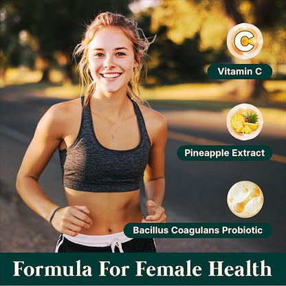 Vaginal Probiotic Gummies - Pineapple Probiotic Gummies for Women Vaginal Health Support, Sugar Free Vegan Womens Vitamins with Vitamin C, pH Balance for Women, 60 Gummies 30 Day Supply