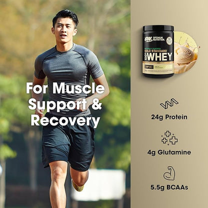 Optimum Nutrition Gold Standard 100% Whey Protein Powder, Naturally Flavored Vanilla, 15 Servings (Packaging May Vary)