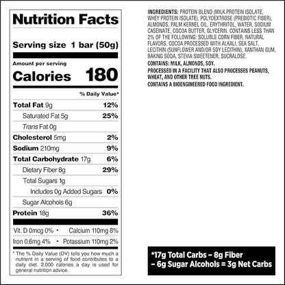 Quest Nutrition Dipped Cookies & Cream Protein Bars, High Protein, Low Carb, Gluten Free, Keto Friendly, 4 Count