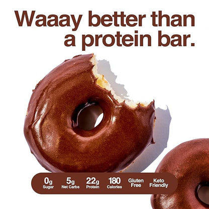 Legendary Foods Protein Donuts - 22g Protein, Dipped Chocolate, Zero Sugar Snack, Gluten Conscious, Low Carb, Keto Suitable, Diabetic and GLP-1 Diets - 8 Pack with Two Donuts per pack