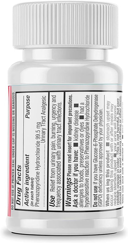 Safrel Urinary Pain Relief | UTI Relief | Fast Acting | Bladder Discomfort & Pain Relief | Phenazopyridine Hydrochloride 99.5mg (28 Count)