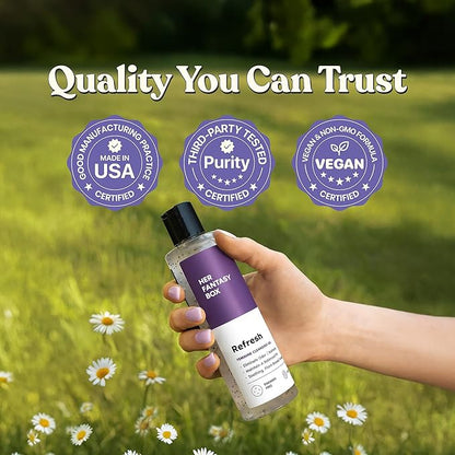 Her Fantasy Box | Refresh pH Balancing Shower Gel - Natural Feminine Hygiene Solution for Gentle Cleansing, Odor Control, and Skin Nourishment - pH-Balanced Formula for All Skin Types (8 oz)