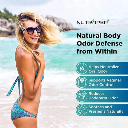 Body Deodorizing Supplement - Odor Eliminator & Internal Deodorant Pills for Fresh Breath Skin Health & Detox - Full Body Deodorizer Capsules with Chlorophyll Complex Vitamins