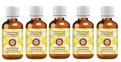 Deve Herbes Pure Niaouli Essential Oil (Melaleuca quinquenervia) Steam Distilled (Pack of Five) 100ml X 5 (16.9 oz)
