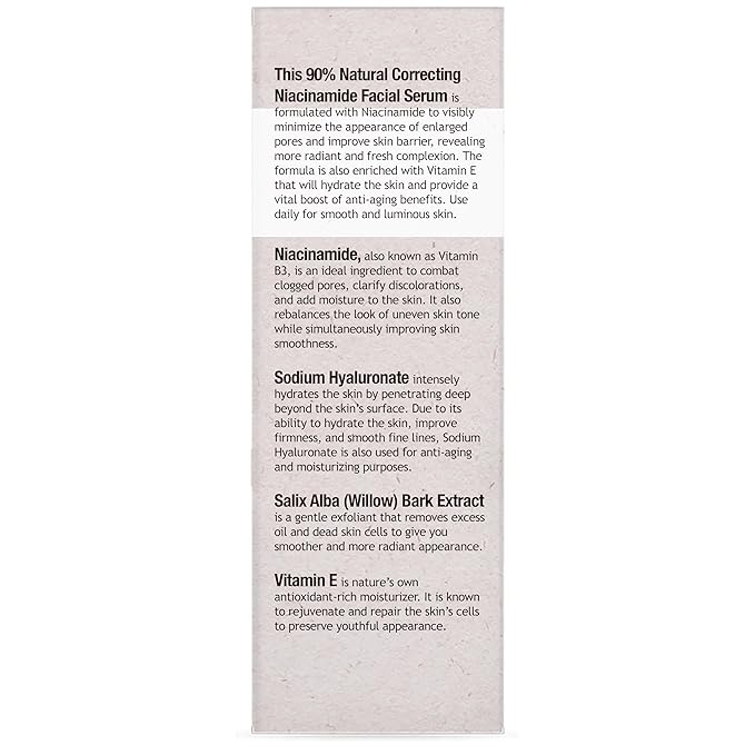 Purifect Correcting Niacinamide Facial Serum for Skin - Dark Spot Corrector, Minimizes Pores, Vitamin E & Hyaluronate to Hydrate, Smooths Fine Lines, Supports Radiant Complexion, Made in USA - 1 fl oz