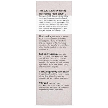 Purifect Correcting Niacinamide Facial Serum for Skin - Dark Spot Corrector, Minimizes Pores, Vitamin E & Hyaluronate to Hydrate, Smooths Fine Lines, Supports Radiant Complexion, Made in USA - 1 fl oz