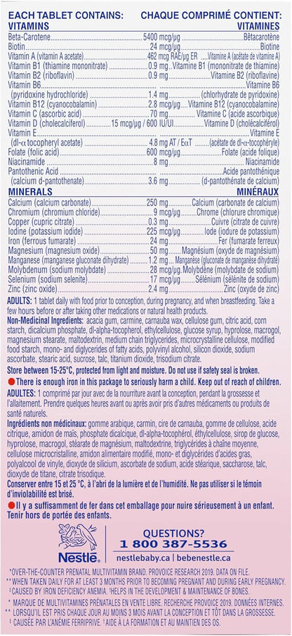 Materna Nestle Prenatal Postpartum Vitamin & Mineral Supplement 100 Tablets