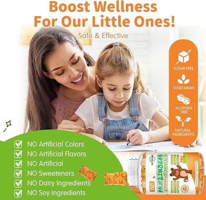 Magnesium Gummies for Kids - Magnesium Glycinate Gummies Supplement with L-Theanine, Vitamin B6, D3 for Adults & Kids, Calm Magnesium for Sleep, Relaxation, Brain, Bones,Sugar Free Orange 120ct