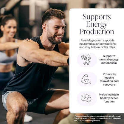 Pure Magnesium Glycinate Supplement – Highly Absorbable Chelated Magnesium to Support Sleep, Muscle & Nerve Health, Energy, Relaxation & Bone Health – 200mg Per Serving, 180 Capsules