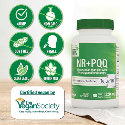 Health Thru Nutrition NAD+ Activator | NR with PQQ | 300mg Nicotinamide Riboside + 20mg PQQ | Mitochondria Maximizer | Non-GMO | Pack of 60