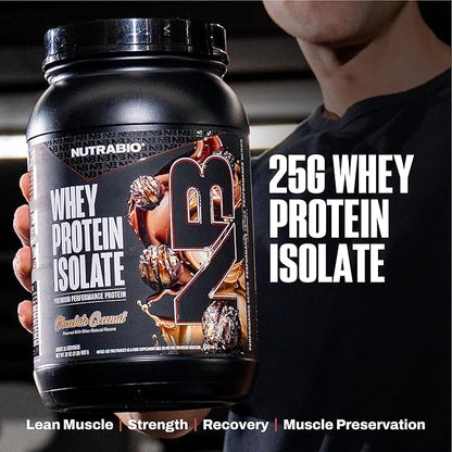 NutraBio 100% Whey Protein Isolate Protein Powder, 25g Protein with Complete Amino Acid Profile, Non-GMO, Soy & Gluten Free, Low Carb, Low Calorie Whey Protein Powder, Chocolate Coconut, 2 Lbs