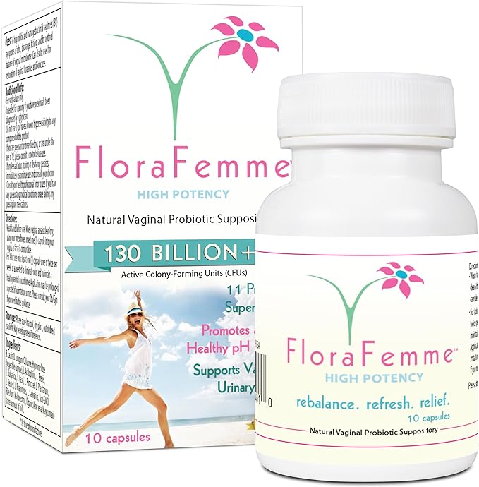 pH Vaginal Probiotics Suppository - Supports pH Balance of Yeast & Bacteria for Feminine Freshness. Supports Restoration of Healthy Vaginal Flora & Vaginal Odor Management