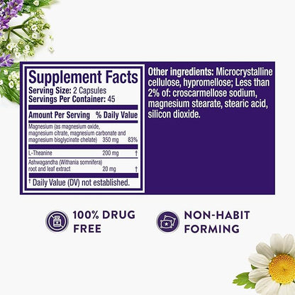 ZzzQuil Pure Zzzs, +Magnesium Capsules, L-Theanine and Magnesium, Sleep Aid, 4-in-1 Magnesium: Citrate, Bisglycinate, Oxide, and Carbonate, Sleep Aids for Adults, 90 Sleep Capsules