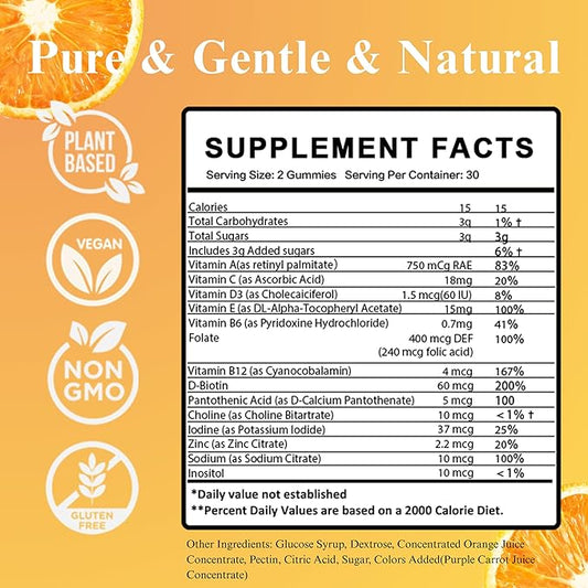 Womb Gummies for Hormone Balance & Ovary and Uterus Cleanse & Menstrual Cycle, Inositol Fertility PCOS Multivitamin Gummies for Women to Get Pregnant Fast, 60 Count Orange Flavor