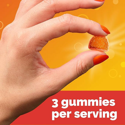 Emergen-C 750mg Vitamin C Gummies for Adults, Immunity Gummies with B Vitamins, Gluten Free, Orange, Tangerine and Raspberry Flavors, Back to School Essentials - 45 Count