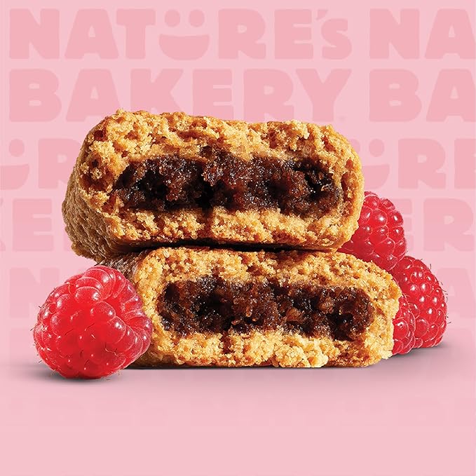 Nature’s Bakery Whole Wheat Fig Bars, Raspberry, Real Fruit, Vegan, Non-GMO, Snack bar, 6 Count (Pack of 6)