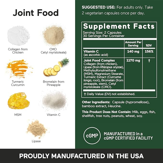 SMARTERNUTRITION Joint Food - Whole-Food Joint Supplement to Support Lubrication & Mobility - Formulated with Collagen Type II, MSM, Vitamin C, Turmeric, Bromelain - 6 Pack[180-Day Supply]