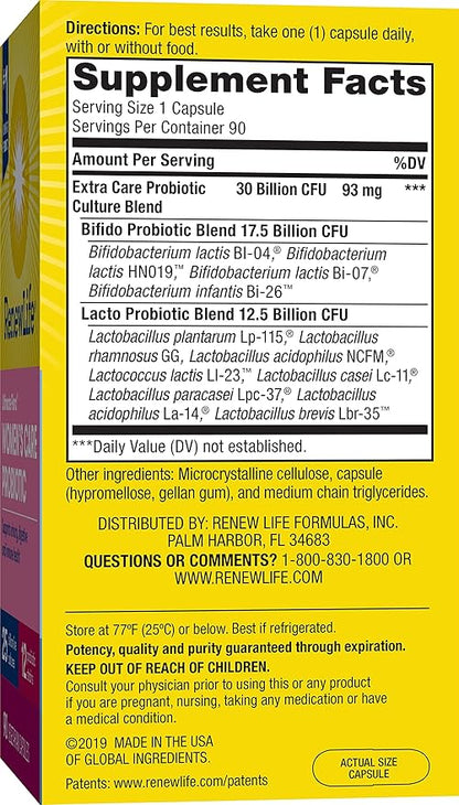 Renew Life Ultimate Flora Women's Care Probiotic, 25 Billion CFU, 90 Capsules (Package May Vary)