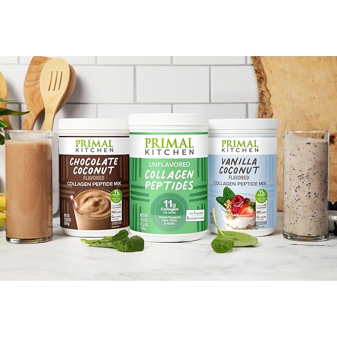 Primal Kitchen Vanilla Collagen Fuel® Drink Mix, Vanilla Coconut Collagen Peptides, No Dairy or Artificial Sweeteners, 14.4 Ounces