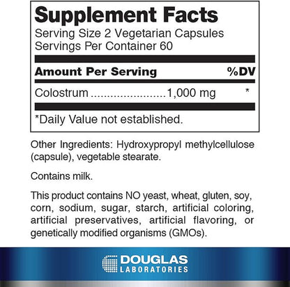 Douglas Laboratories Colostrum | 100% Pure New Zealand Supplement for Immune Support, Antioxidants, Anti Aging, GI Balance, and Gastrointestinal Health* | 120 Capsules