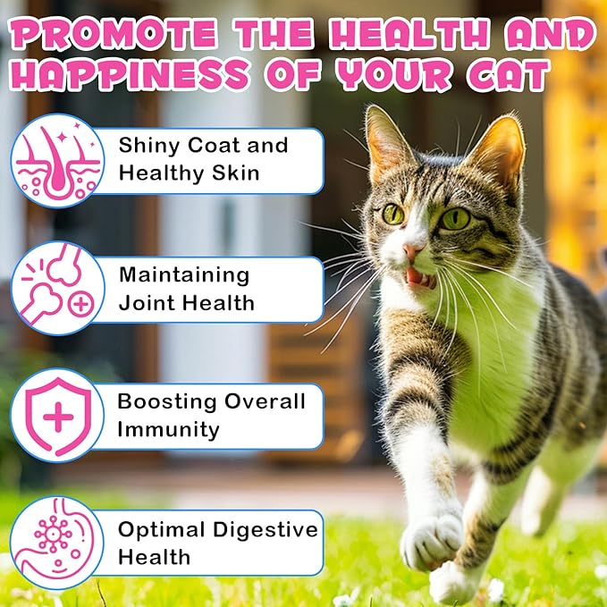Collagen for Cats, Liquid Collagen for Cat, Liquid Skin and Coat Itch Relief for Cat with Biotin, Collage Supplement for Cats Salmon Flavor-120ml