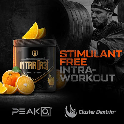 HOSSTILE Intra[R3] Intra Workout Powder, EAA & BCAA Drink with Carbs, Enhance Energy & Endurance, Build Lean Muscle & Improve Recovery, Orange, 20 Servings
