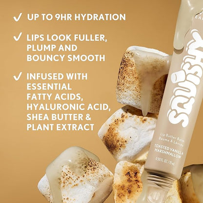 COVERGIRL Clean Fresh Squishy Glaze™ Lip Butter Balm, Flavored, Non-Sticky, with Vitamin E & Shea Butter – 140 Toasted Vanilla (Sheer Beige)
