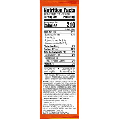 Lance Sandwich Crackers, ToastChee Cheddar, 10 Individually Wrapped Packs, 6 Sandwiches Each