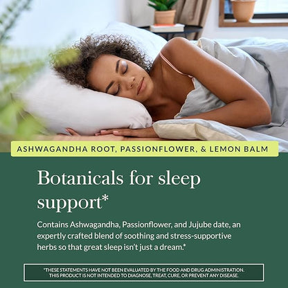 Gaia Herbs Sleep Gummies - Sleep Support*- Ashwagandha, Reishi Mushroom & Passionflower - USDA Certified Organic, Non-GMO Project Verified, Gluten Free - Cherry Orange - 40 Vegan Gummies (20 Servings)