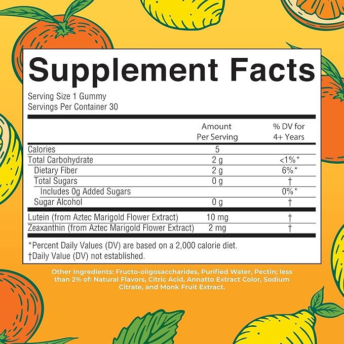 MARYRUTH'S Lutein Gummies with Zeaxanthin | Lutein & Zeaxanthin Supplement | Eye Health | Blue Light Filtering | Vision Support | Adult Eye Supplement for Visual Function | Non-GMO & Vegan | 30 Count