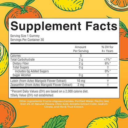 MARYRUTH'S Lutein Gummies with Zeaxanthin | Lutein & Zeaxanthin Supplement | Eye Health | Blue Light Filtering | Vision Support | Adult Eye Supplement for Visual Function | Non-GMO & Vegan | 30 Count