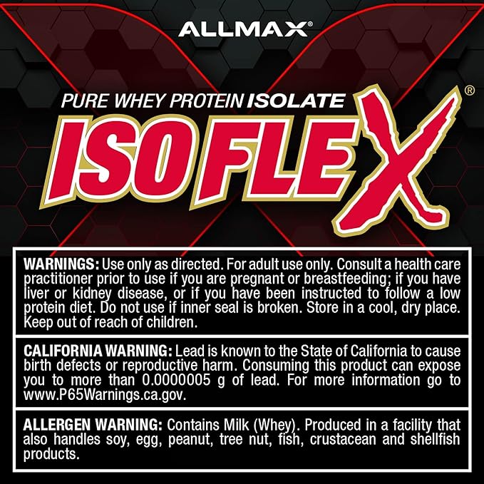 ALLMAX ISOFLEX Pure Whey Isolate Protein Powder - Gluten Free, Low Lactose, Sugar-Free - High-Protein, Clean, Keto-Friendly for Pre Post Workout Supplement for Women and Men | Chocolate, 5lb