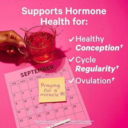 Pink Stork Organic Fertility Tea for Women | Fertility Supplements for Women with Chaste Tree Berry (Vitex) + Red Raspberry Leaf | Hormone Balance Herbal Tea for Conception Support | USDA Organic, Caffeine Free - Mint, 15 Sachets