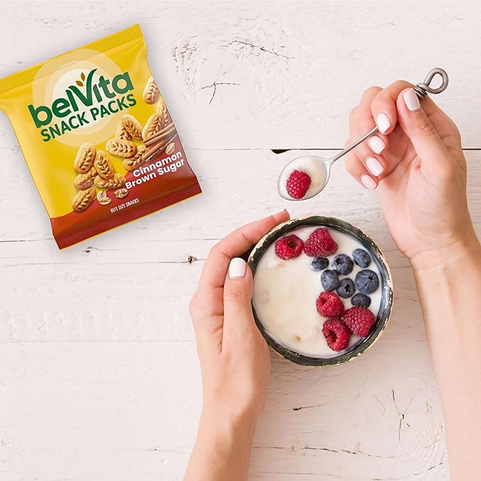 belVita Bite Size Snacks Variety Pack, Blueberry, Chocolate and Cinnamon Brown Sugar Crunchy Bites, 40 Snack Packs