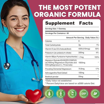 Wekannufod Ashwagandha Gummies 1000mg, 120 Count (2 Pack) – Organic Root Extract, Daily Adaptogen Gummies, Non-GMO, Sugar Free & Gluten Free