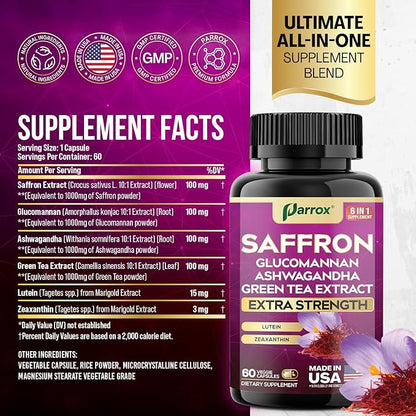 Myo-Inositol + Saffron – Hormonal Balance & Metabolic Support with D-Chiro, DIM, Berberine & Ashwagandha + 6-in-1 Saffron Blend with Lutein, Zeaxanthin, Green Tea & Glucomannan