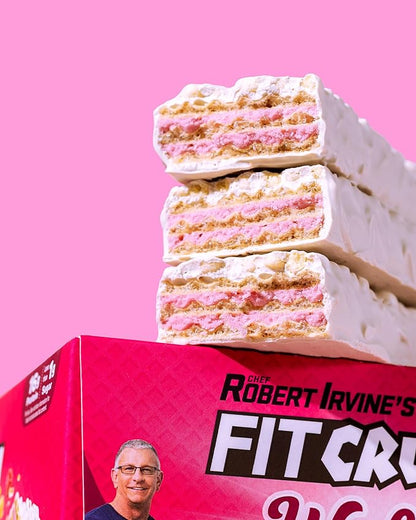 FITCRUNCH Wafer Protein Bars, Designed by Robert Irvine, 16g of Protein & 1g of Sugar (9 Bars, Raspberry Tart)